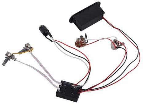 Supvox Schaltung in 2-band für Aktive Vorverstärker 2 Equalizer Tone mit 1 Volume und Reglern aus Kunststoff und Metall Schwarz Bassgitarren