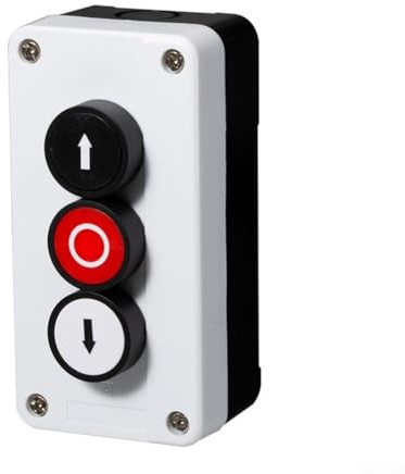 Gdfnmogo Caja de control de interruptor de botón de parada de flecha de 3 posiciones impermeable con función de reinicio momentáneo, clasificación IP67 para aplicaciones eléctricas y solares