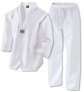 Playwell Martial Arts Taekwondo White V neck Korean Uniform - 1