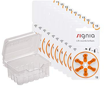 60er Pack kompatibel mit Siemens Signia Typ 13 Hörgerätebatterien (Orange) | Premium Zink-Luft Batterien | Extra langlebig & leistungsstark