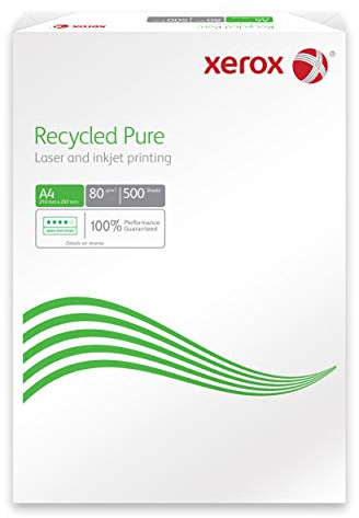Xerox Recycled Pure Papier 003R98104 - DIN A4 80 g/m² - Kopierpapier für Laserdrucker und Kopierer - aus 100% Altpapier - 500 Blatt - weiß