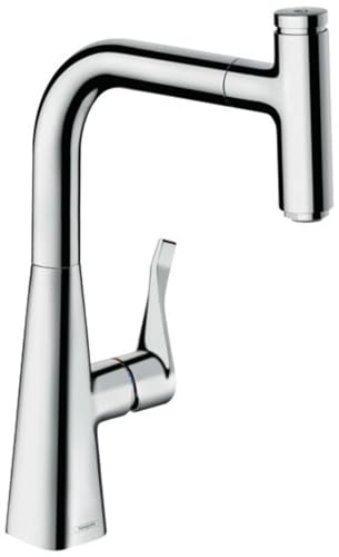 hansgrohe Metris Select M71 Mitigeur de cuisine 240, avec douchette extractible 1 jet, sBox, chromé, 73802000