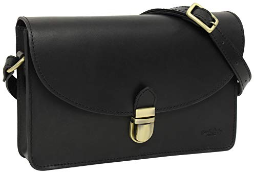 Gusti Leder Handtasche Zoey – Umhängetasche & Crossbody Bag für Damen – Tasche Damen aus echtem Leder – Schwarz