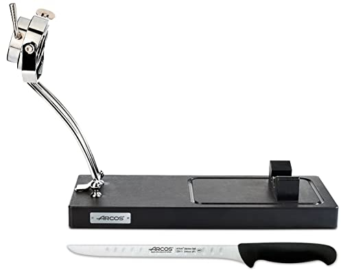 Arcos Accesorios - Pack Soporte Jamonero + Cuchillo Jamonero + Funda Jamón - Color Negro