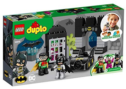 LEGO 10919 DUPLO Super Heroes DC Batman Batcave with Batmobile & JOKER Car Toy for Toddlers from 2 Years Old