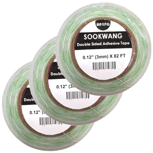 Double Sided Adhesive Tape 25m (Pack of 3) (3mm(Pack of 3))