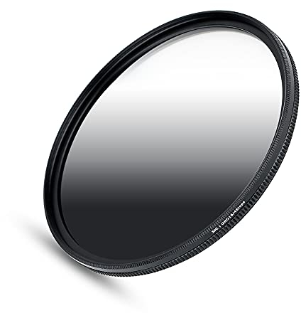 JJC 77mm Graduated ND filter, Gradual Neutral Density Filter for Canon Sony Nikon Camera Lens, Landscape Photography - Balanced Light Ratio