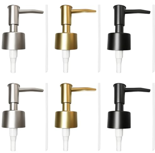 XTUDOU® 6 Pezzi Pompa di Ricambio per Bottiglia, Sapone Dispenser Pompa Testa con Tubo da 15cm, per Sapone, Shampoo E Gel Shower