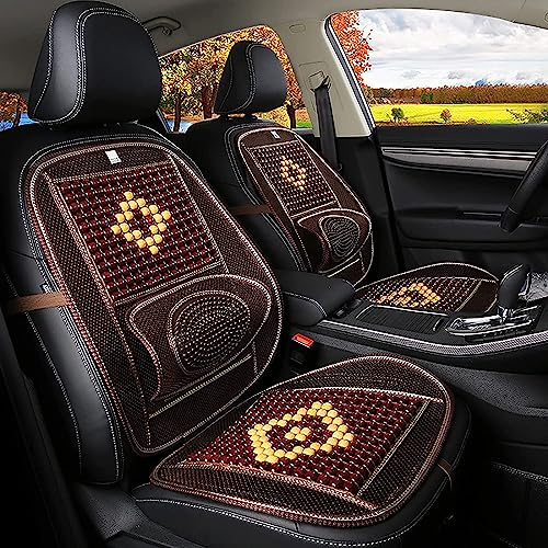 MANUKS Holzperlen rutschfest Sitzauflage Sitzauflagen Sitzkissen Auto Holzkugeln Massage Holzperlen Sitzaufleger Sommer Universal Für Auto Fahrersitz Und Beifahrer Bürostuhl,1 Stück (A)