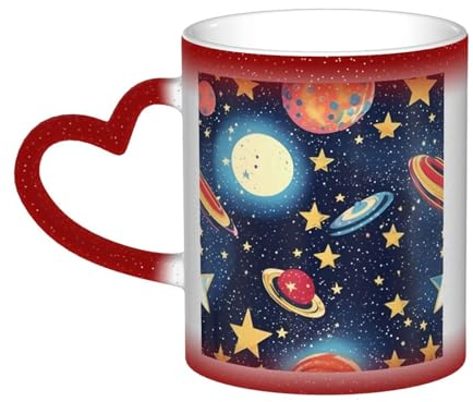 Idea de regalo única para hombres y maridos, tazas mágicas de cerámica sensibles al calor, taza de café personalizada, espacio del universo del cielo estrellado