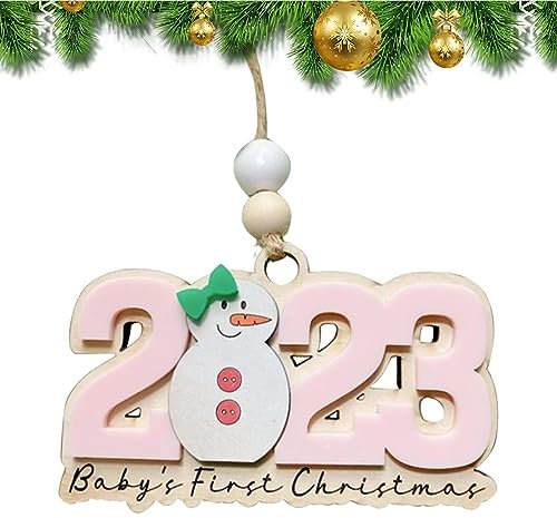 2023 Weihnachtsdekoration, niedliches kleines Ornament, dekoratives Holz – First Home Weihnachtsschmuck, Baby erstes Weihnachten, Weihnachtsbaumschmuck für Kinder und Erwachsene