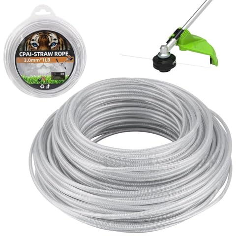 ZOYDP Hilo Desbrozadora Acero 3mm x 45m, Hilo Desbrozadora Cable de Recortadora de Acero, Línea de Recortadora Hilo desbrozadora Acero Accesorios, hilo de Corte para Jardin Hierba