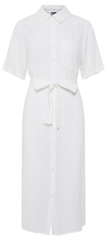 Pcpia 2/4 Midi Shirt Dress Noos, Ljus vit, S