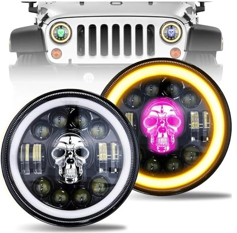 KIRYU Fari 2 Pz Universale 7 Pollice Led Auto Moto Faro DRL H4 Faro Per Nissan Per Patrol Y60 Per Safari 7 faro Faro Proiettore(100601005-2pcs)