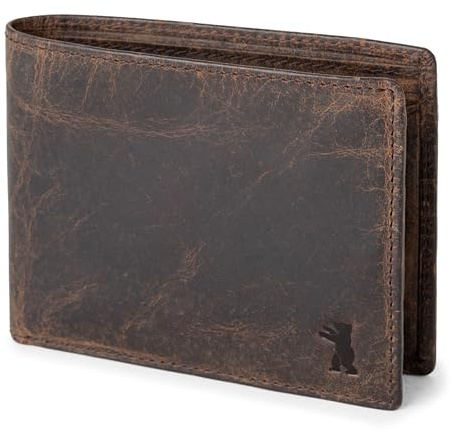 Berliner Bags Vintage Geldbörse Peter, Portmonee aus Leder, Geldbeutel mit TÜV-geprüftem RFID-Schutz, für Herren – Braun