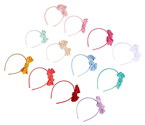 Hoement 12stücke Haarreifen Mit Schleifenknoten Für Neugeborene Harte Stirnbänder Für Junge Mädchen Mädchen Haarband Mit Schleifenköpfen Für Junge