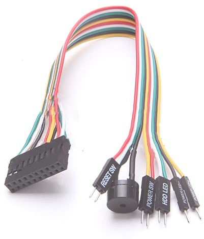 20 cm integriertes Jumper-Kabel, 20P-Kabel, Drahtverbinder, Reset SW/Power SW, led-HDD-LED-Verlängerungskabel, Q-Stecker für ASUS