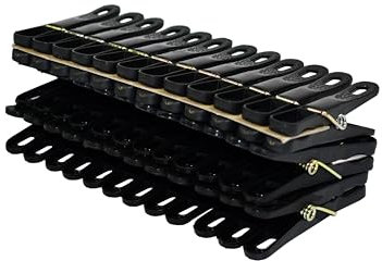 LAGUELLE - Set di 36 mollette in plastica – 100% riciclabili, resistenti ai raggi UV con pizzico morbido che protegge il bucato senza lasciare segni, colore: nero