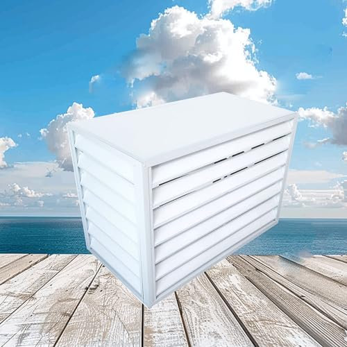 Cubierta de aire acondicionado para unidad exterior, deflector resistente a la intemperie para mini split y radiadores de ventana, color blanco, 100 x 50 cm