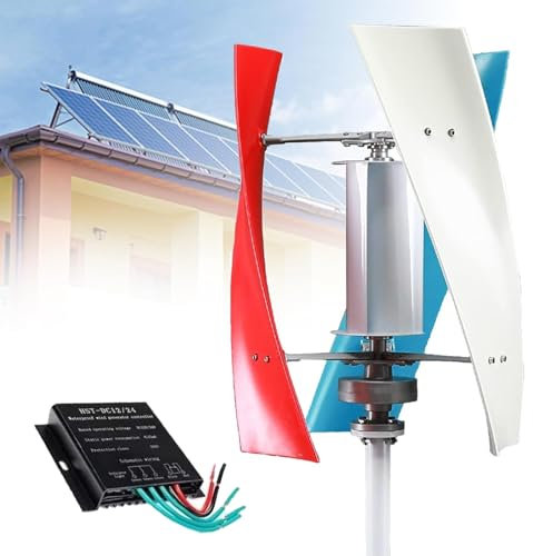 5000W Turbina eólica Vertical Generador energía Kit energía eólica 12V 24V 48V 3 aspas con Controlador Kit de turbinas eólicas para suplementación con energía doméstica,48V-220V