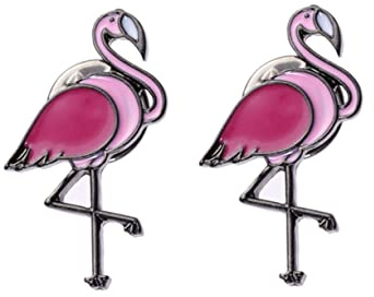 LIFKOME 2 Stück Flamingo Broschen aus Legierung Cartoon Anstecknadeln Umweltfreundlich Vielseitige Damen Broschennadeln für Party und Alltag
