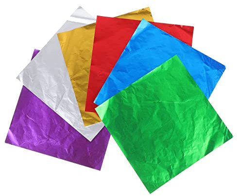 ANDRESLAD Alluminio 600 Pezzi 15 Cm Carta Da Colorata 100 Fogli/sacchetto 6 Set Involucri Per Biscotti Carte Da Imballaggio Per Cioccolato Ragazzi E Ragazze Unici Attrazione