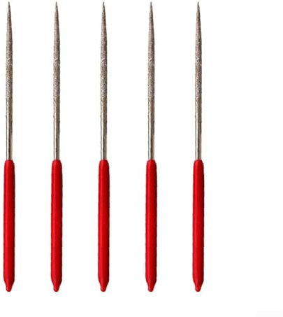 Limas de aguja de grado profesional para limado preciso, corte industrial y herramientas de forma, juego de 5 piezas (5 piezas rojas)