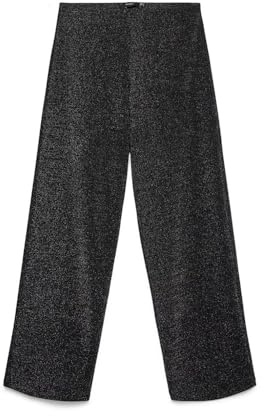 VERO MODA Vmberlin MW Pantalon Large à Paillettes Noos, Noir, XS / 30L