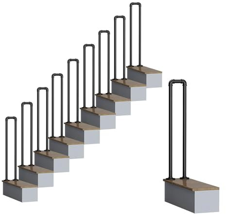 Fer forgé pour escaliers de jardin, marches extérieures, 1 marchepied pour terrasse, balcon, intérieur et extérieur pour plus de sécurité et de style