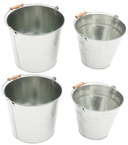 GAROZATION 2stücke Metall Eimer Für Kaminasche Große Kapazität Für Grill Und Feuerstelle Mit Schaufel Rostfreies Design Für Drinnen Und Draußen