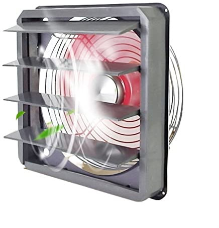 RWSXY Ventilatore di Scarico con persiana, Potente Ventilatore di Scarico da 12/14/16 Pollici, Ventilatore di Scarico Industriale in Metallo per Uso Domestico con Copertura in Rete Protettiva, EST