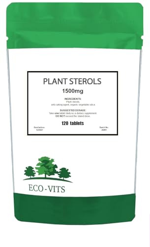 ECO-VITS Plant Sterols 1500mg 120 Tablets Healthy Cholesterol Levels Proven Heart Health Support Promotes Cardiovascular Wellness