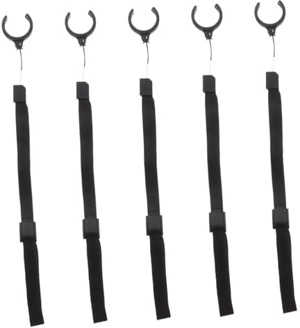 WOFASHPURET 5 Pièces Dragonne de Poignet pour Canne et de Marche Accessoires Antidérapants Lanières Noires Confortables pour Seniors