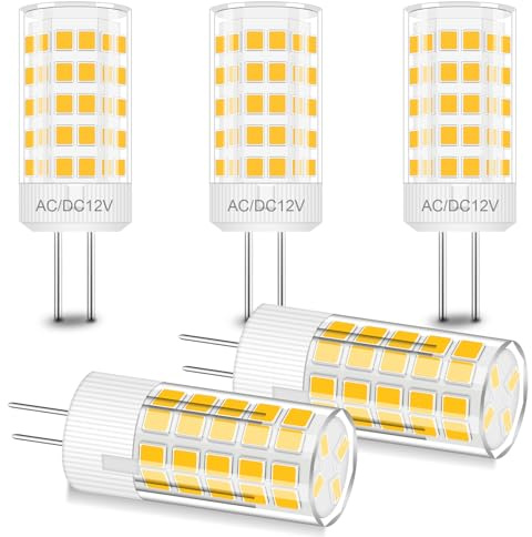 TRIJZHOU G4 Leuchtmittel 4W AC/DC12V-24V Warmweiß 3000K 5er-Set