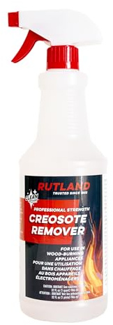 Rutland Liquid Creosote Remover, Fireplace & Wood Stove Cleaner, For Spraying Firebox Walls, Wood Fuel & Pellets, Made in USA, 32 Oz