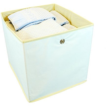 rotekiste Aufbewahrungsbox Regalfach Regaleinsatz 38x33x33 cm für EXPEDIT, zum selbst Bemalen, Leinwand Natur, Karton, Leinwand, Faltbar, Weiß, Open Top, 40.88 Liter, Organisation im Regal