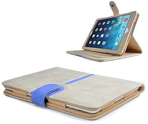 Gadget - Funda para iPad de 9,7 Pulgadas 2018/2017 iPad Air 5ª generación de Piel con Hebilla de Ante Color marrón Tostado con función de Encendido y Apagado automático y rotación de 360 Grados