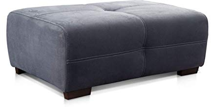 Cavadore Hocker Mavericco / XXL Sofahocker im modernen Design / Mikrofaser / Passend zu Big Sofa und Ecksofa Mavericco / 108 x 71 x 41 cm (BxHXT) / Mikrofaser Grau