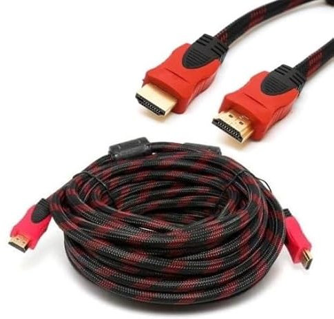 Cable HDMI 20M Metros Full HD 4K 2K TV PS4 PS3 Xbox 360 PC BluRay Conectores Full HD Oro Cubierta de Malla