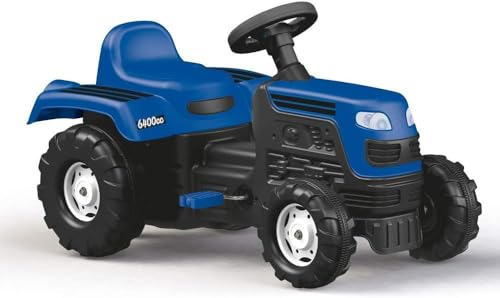 DOLU Pedaltraktor zum Fahren für Kleinkinder ab 3 Jahren, Ranchero Kinderpedaltraktor mit Hupe und Lernfunktion zum Treten - Ideales Spielzeug für drinnen und draußen - Blau