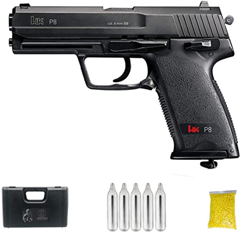 HK P8 M24 | Pistola de Airsoft Calibre 6mm (Arma Aire Suave de Bolas de plástico o PVC). Sistema: CO2. 2.25 Julios.