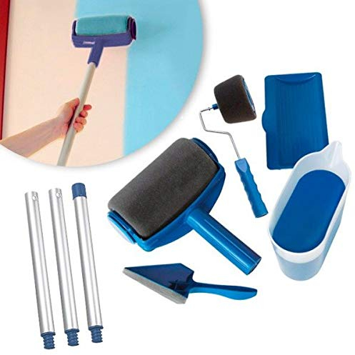 KIT Rouleau de peinture anti-goutte multifonction avec réservoir rechargeable et poignée extensible - Sans gouttes - Sans déversement - Sans taches