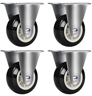 NMQQ Lenkrollen 360°,M?belrollen,Schwerlastrollen,mit Bremse,für Laufwagen M?Bel Werkbank, Traglast 1000KG,4 Stück (Color : Directional, Size : 1.25in)