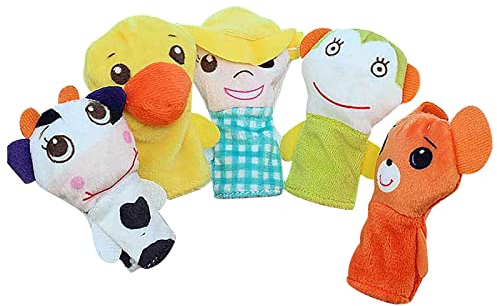 Cartoon Fingerpuppe Plüschtier Form Kleintier Kinderpuppe Puppe Kindergarten Früherziehung Spielzeug Eltern Kind Spielzeug * 5St Toys & Hobbies (A, One Size)