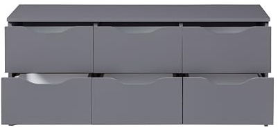 Inter Link - Aparador - Cajonera - para Dormitorio, salón, Cuarto de baño - Gris - Gran Capacidad de Almacenamiento - Madera compuesta - Robusto - Cuidado fácil - Silenzia 6-B