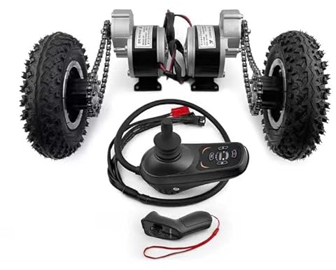L-faster Kit motore a doppio azionamento fai da te da 8 pollici 250 w 24 v mobile per triciclo a base piatta con telecomando (Max 9 kph)