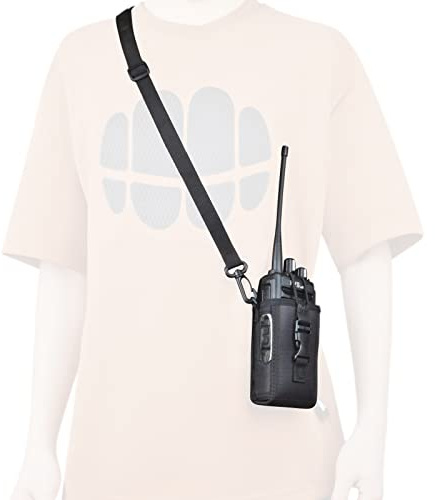 HYS Nylon Funkgerät Tasche Holster Walkie Talkie Pouch | Kompatibel für Motorola GP328 PRO5150 GP320 GP340 President Randy 3 Sepura Mindland Handfunkgerät, mit Trageriemen