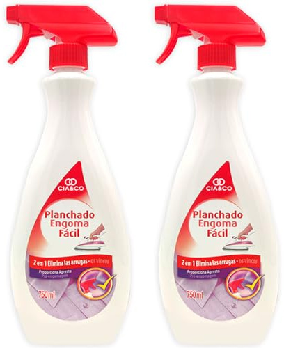 Cia&Co Spray repassage facile avec pulvérisateur (Pack de 2 x 750) · Élimine facilement les rides et les odeurs · Pack de 2 x Fer à repasser Facil Spray anti-rides pour vêtements, repassage facile