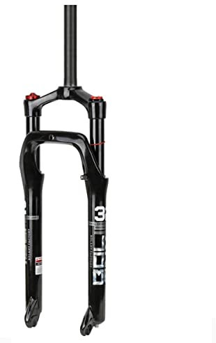 KANGXYSQ 26 Zoll Fahrrad Federgabel 28.6mm Alu AIR Federgabel zum Strand Schnee MTB Elektrisch Fahrrad 4.0 Reifen - Schwarz