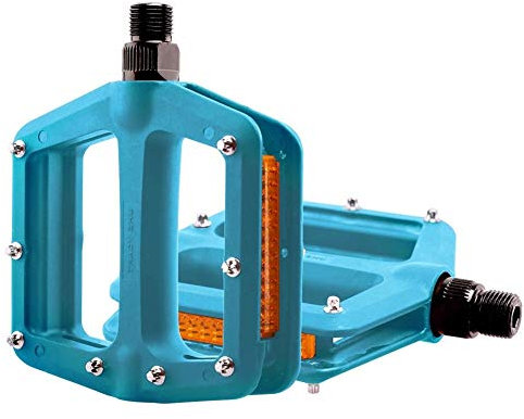 Fahrradpedale, Fahrradpedale aus Nylon, ultraleicht, flache Plattform, Fahrradpedale für Mountainbike, 9/16 Zoll Radfahren, versiegelte DU-Lagerpedale (Farbe: Grün)